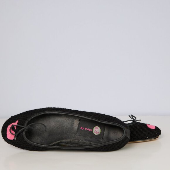 BY PAIGE flats Needlepoint Pink Whale Slip On Shoes - Picture 5 of 11